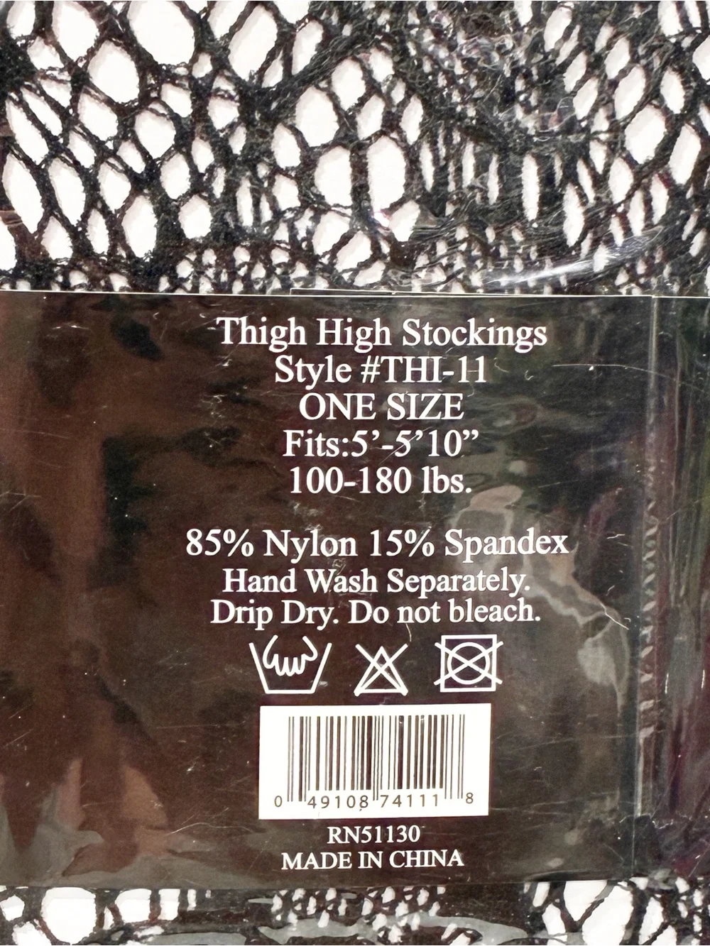 Thigh Highs Women’s Black Fishnet Tights One Size Lot of 3 NEW